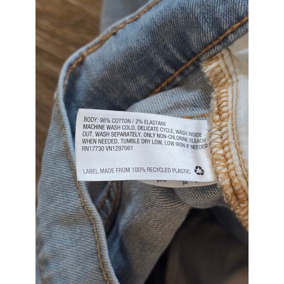 Original Use Skinny Jean Shorts Size 30 Light Wash Raw Hem Stretch Denim Y2K - Picture 5 of 8